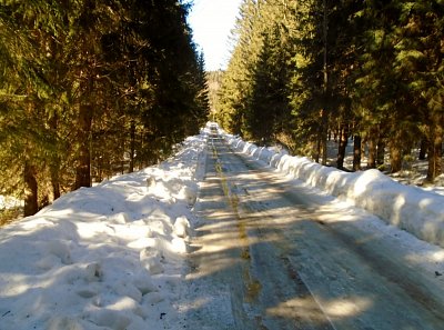 Cesta stále zamrzlá.