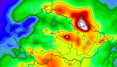 Očekává se padesátilá voda. Vydatné srážky zasáhnou nejvíc na území od Novohradských hor po Jeseníky