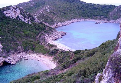 Dvojitá pláž na Korfu