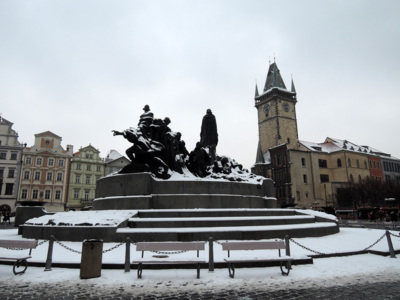 Staroměstské náměstí - Jan Hus a radnice-1.2.2017