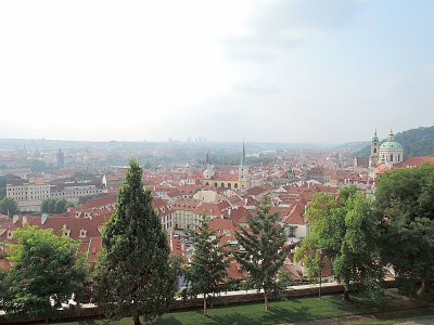 Pohled na Prahu z Rožmberského Paláce na Pražském hradě