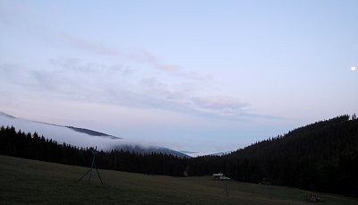 Mlha nebo mraky? Modrý důl v Krkonoších*