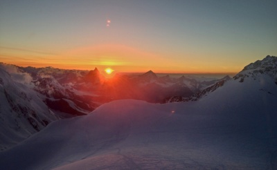 Východ slunce v Alpách
