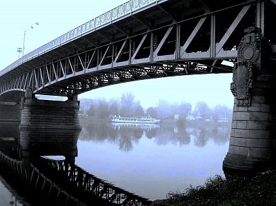 Litoměřice, Tyršův most v ranní mlze
