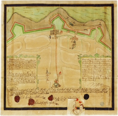 Plán vodovodu z hradebního příkopu N. Města (1684).jpg