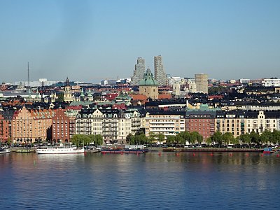 Stockholm z vyhlídky Södermalm