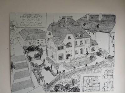 Plán stavby vily pro bankéřskou rodinu Primavesi