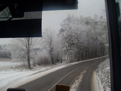 Fotografuji za jízdy přes okno autobusu